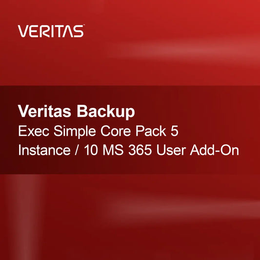 Veritas Backup Exec Simple Core Pack 5 példány / 10 MS 365 felhasználó kiegészítő